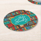 Liebe zum Lesen von virtuellen Bibliotheken Runder Pappuntersetzer (Angewinkelt)