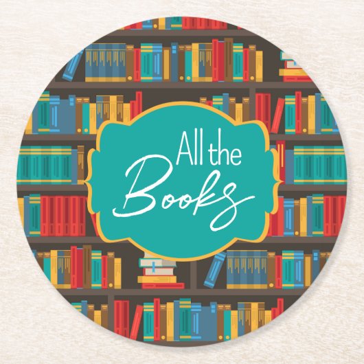 Liebe zum Lesen von virtuellen Bibliotheken Runder Pappuntersetzer (Vorderseite)