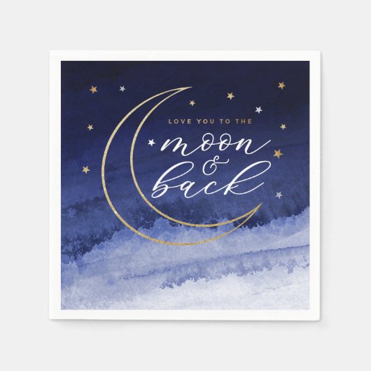 Liebe zum Mond & Back Paper Serviette (Vorderseite)