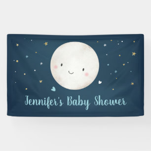 Liebe zum Mond Blue Gold Baby Dusche Banner