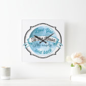 Liebe zum Mond Chalkboard Banner Baby Quadratische Wanduhr (Zuhause)