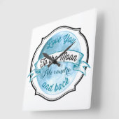 Liebe zum Mond Chalkboard Banner Baby Quadratische Wanduhr (Winkel)