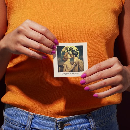 Liebe zum Mond, Reiseplakat individuell anpassbar Begleitkarte