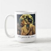 Liebe zum Mond, Reiseplakat individuell anpassbar Kaffeetasse (Links)