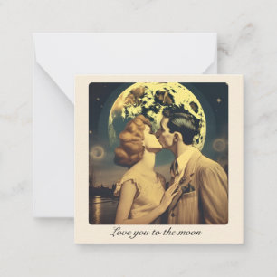 Liebe zum Mond, Reiseplakat individuell anpassbar Mitteilungskarte