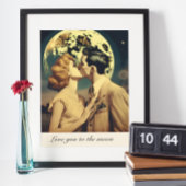 Liebe zum Mond, Reiseplakat individuell anpassbar Poster