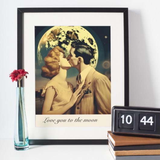 Liebe zum Mond, Reiseplakat individuell anpassbar Poster