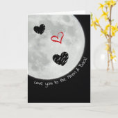 Liebe zum Mond und Back Happy Valentines Day Karte (Gelbe Blume)