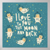 Liebe zum Mond und Backposter Poster (Vorne)