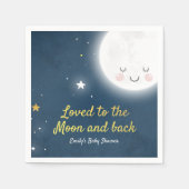 Liebe zum Mond und der hinteren Baby-Dusche Napkin Serviette (Vorderseite)