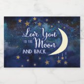 Liebe zum Mond und Rücken Aufkleber (Einzelnes Label)