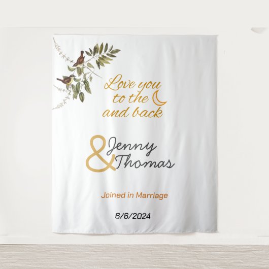 Liebe zum Mond und wieder bearbeitbar Wandteppich (Vorderseite)