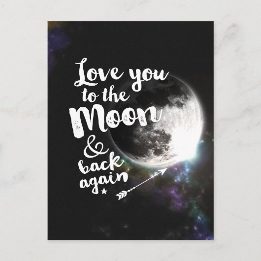 Liebe zum Mond und wieder zurück ・ Galaxie Postkarte (Vorderseite)