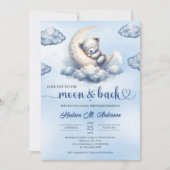 Liebe zum Mond und zum Teddybär Einladung (Vorderseite)