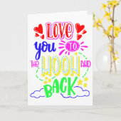 Liebe zum Mond und zur Rückseite Karte (Gelbe Blume)