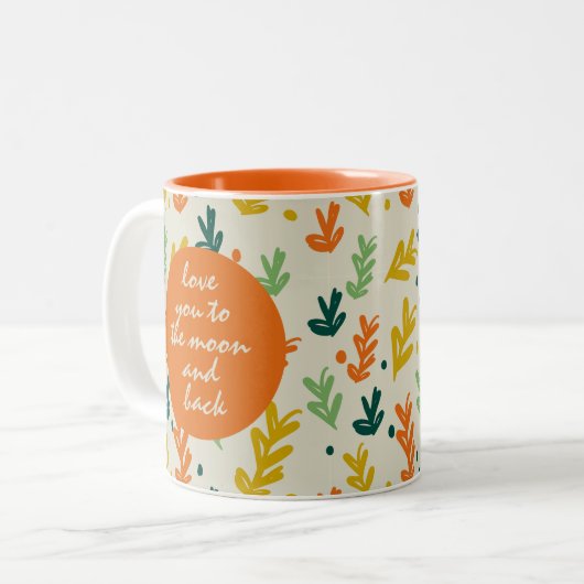 Liebe zum Mond und zur Tasse des Back Couple Coffe (Vorderseite Links)