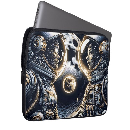 Liebe zum Mond und zurück | Astronauten Laptopschutzhülle (Vorne Rechts)