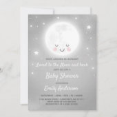 Liebe zum Mond und zurück Baby Dusche Einladung (Vorderseite)