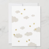 Liebe zum Mond und zurück Baby Dusche Gold White Einladung (Rückseite)