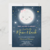 Liebe zum Mond und zurück Babydusche Einladung (Vorderseite)