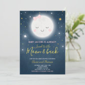 Liebe zum Mond und zurück Babydusche Einladung (Stehend Vorderseite)