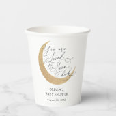Liebe zum Mond und zurück Babydusche Papiertüten Pappbecher (Vorderseite)