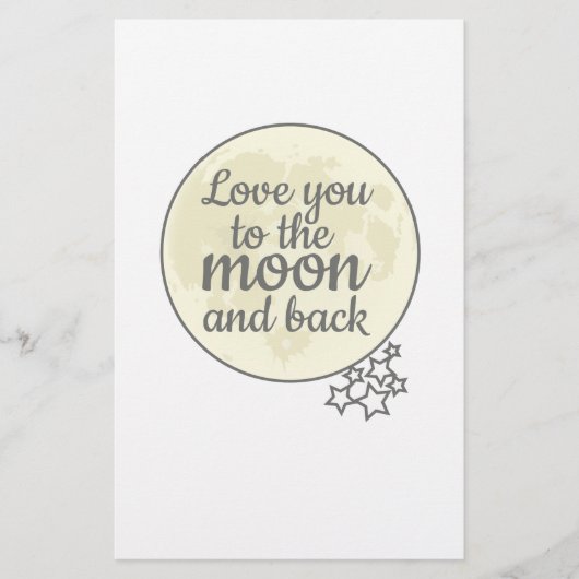 Liebe zum Mond und zurück Briefpapier (Vorderseite)