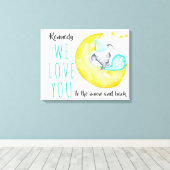 Liebe zum Mond und zurück - Elefant auf dem Mond Leinwanddruck (Insitu (Holzboden))