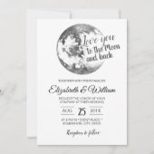 Liebe zum Mond und zurück Elegante Hochzeit Einladung (Vorderseite)