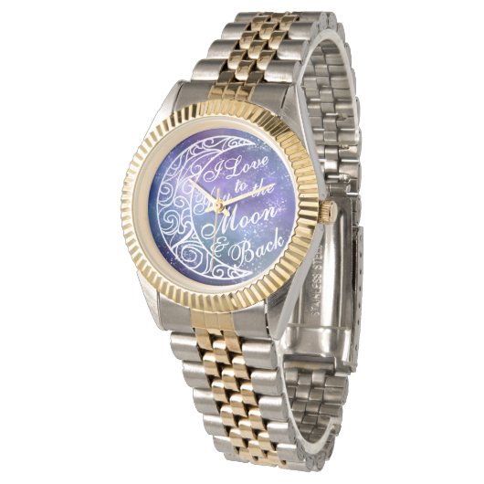 Liebe zum Mond und zurück, Extravagante Sternennac Armbanduhr (Schrägansicht)