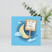 Liebe zum Mond und zurück Feiertagskarte (Stehend Vorderseite)