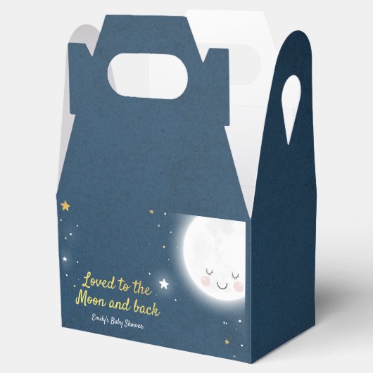 Liebe zum Mond und zurück Gastgeschenk Box. Geschenkschachtel (Geöffnet)