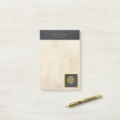 Liebe zum Mond und zurück Gold und Schwarz Post-it Klebezettel (Auf Schreibtisch)