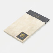 Liebe zum Mond und zurück Gold und Schwarz Post-it Klebezettel (angewinkelt)