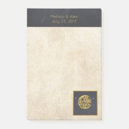 Liebe zum Mond und zurück Gold und Schwarz Post-it Klebezettel