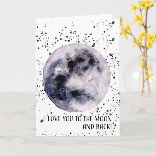 Liebe zum Mond und zurück Karte (Gelbe Blume)