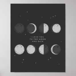 Liebe zum Mond und zurück | Mondphasen Poster
