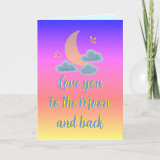 Liebe zum Mond und zurück Ombre Feiertagskarte