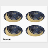 Liebe zum Mond und zurück Ovaler Aufkleber (Blatt)