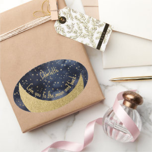 Liebe zum Mond und zurück Ovaler Aufkleber