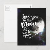 Liebe zum Mond und zurück ・ Raumgestaltung Postkarte (Vorne/Hinten)