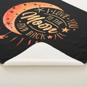 Liebe zum Mond und zurück Romantisches Geschenk fü Sherpadecke