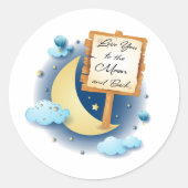 Liebe zum Mond und zurück Runder Aufkleber (Vorderseite)