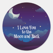 Liebe zum Mond und zurück Runder Aufkleber (Vorderseite)