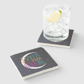 Liebe zum Mond und zurück Steinuntersetzer (Seitenansicht)