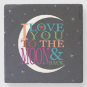 Liebe zum Mond und zurück Steinuntersetzer (Vorderseite)