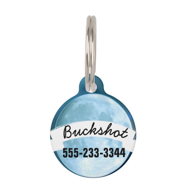 Liebe zum Mond und zurück Tiernamensmarke (Rückseite)