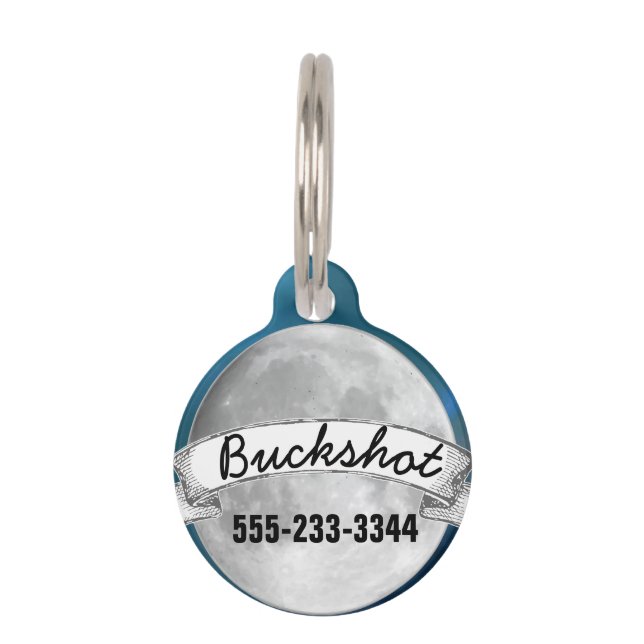 Liebe zum Mond und zurück Tiernamensmarke (Rückseite)