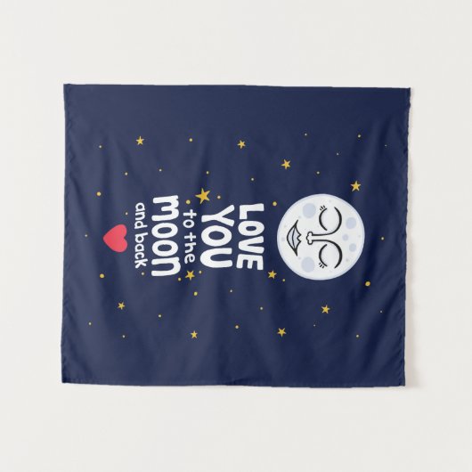 Liebe zum Mond und zurück Wandteppich (Vorderseite (Horizontal))