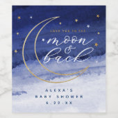 Liebe zum Mond und zurück Weinetikett (Einzelnes Label)